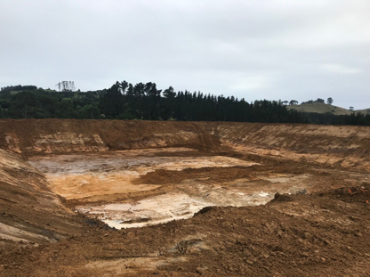 storage pond being built by agfirst engineering